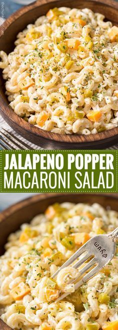 Jalapeno Popper Macaroni Salad | Regular macaroni salad, step aside... this creamy jalape?o popper version is full of amazing flavors, packs some spicy punch, and is perfect for any gathering or bbq! | http://thechunkychef.com -   22 macaroni salad recipes ideas