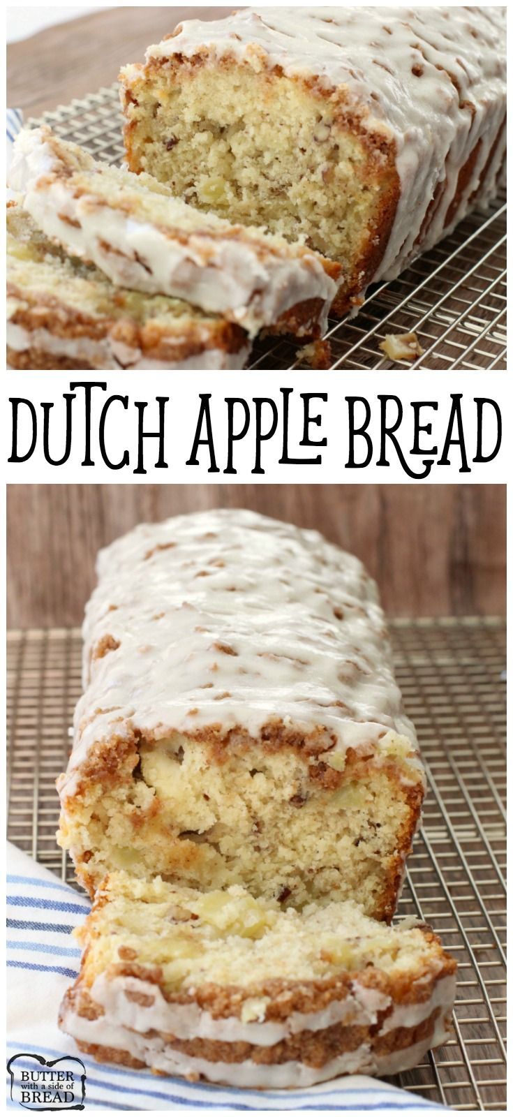 Dutch Apple Bread - recipe for homemade bread with wonderful flavor & filled with fresh apple. Butter With A Side of Bread -   23 apple recipes vegan
 ideas