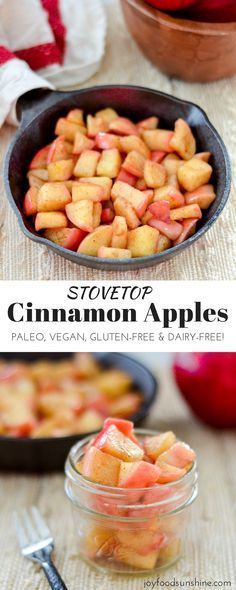 These Stovetop Cinnamon apples taste like a warm apple pie, but they come together in a fraction of the time and are SO much healthier! This recipe is gluten-free, dairy-free, refined sugar free, vegan AND paleo! Perfect for breakfast, a snack, or dessert! -   23 apple recipes vegan
 ideas