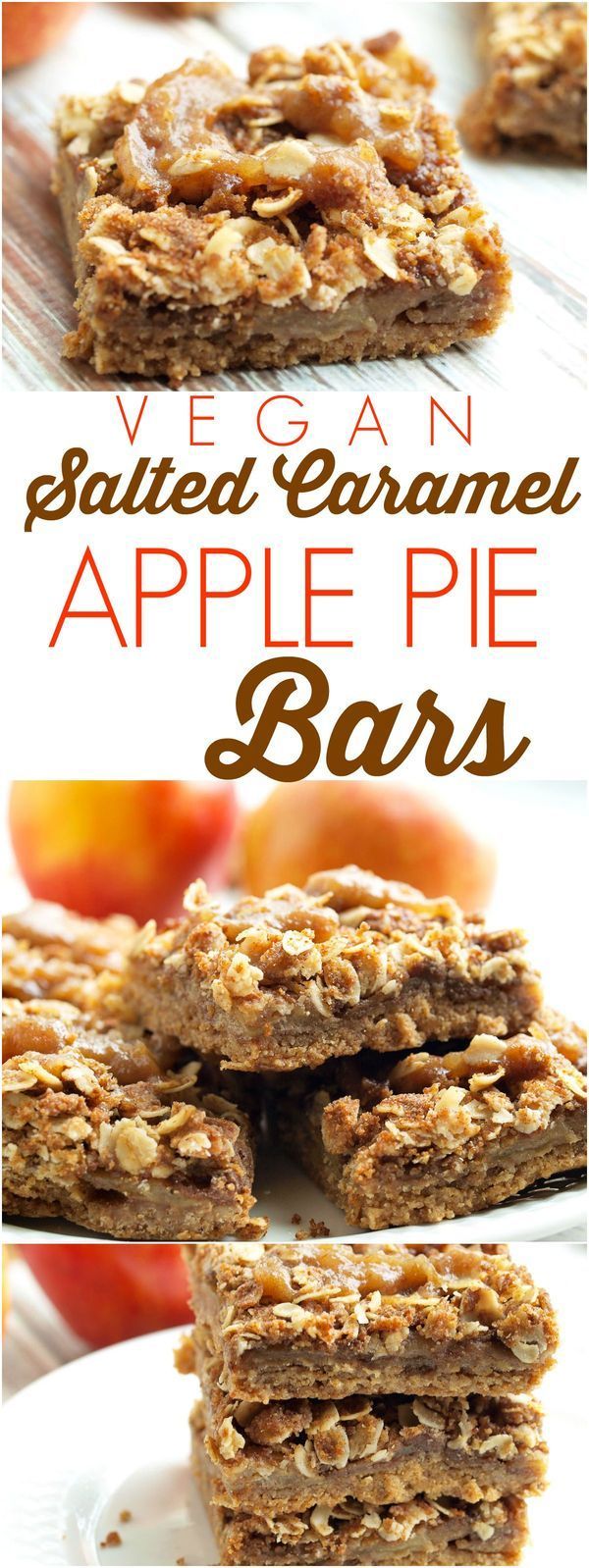 Vegan Salted Caramel Apple Pie Bars -   23 apple recipes vegan
 ideas