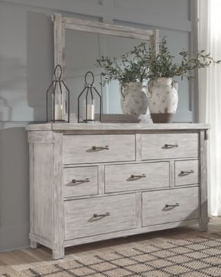 Brashland Dresser and Mirror, White -   23 cute dresser decor
 ideas