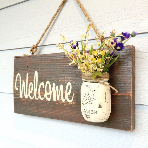 Rustic country home decor front porch welcome sign, spring decor for front porch, outdoor signs welcome, customizable gifts home wood signs -   23 diy outdoor signs
 ideas