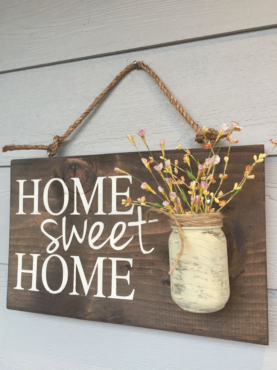 Home sweet home rustic front door sign decor, gift, Outdoor signs for house & home, front porch wood sign decoration, house sign -   23 diy outdoor signs
 ideas