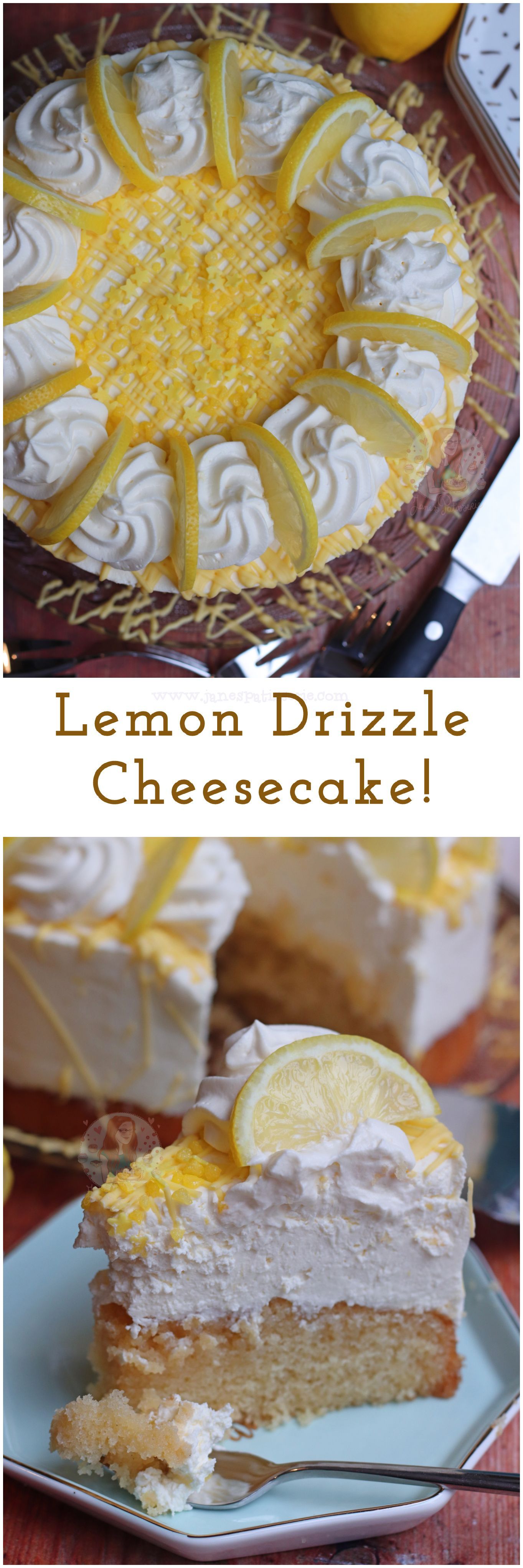 Lemon Drizzle Cheesecake!! A Lemon Drizzle soaked Lemon Sponge with a No-Bake Lemon Cheesecake Topping… a Lemon Drizzle Cheesecake! -   23 lemon cheesecake recipes ideas