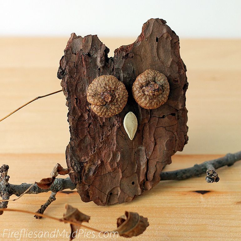 How to Make Bark Owls -   23 owl crafts outdoor
 ideas