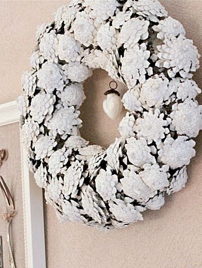 23 pinecone crafts white ideas