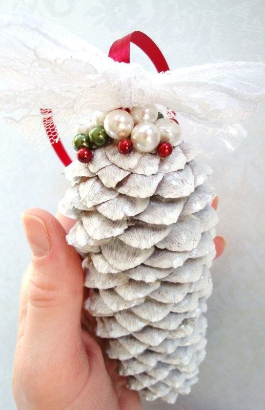 Pinecone Christmas Ornaments To Make -   23 pinecone crafts white
 ideas