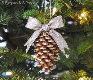 Gold Tipped Pinecone Ornament -   23 pinecone crafts white ideas