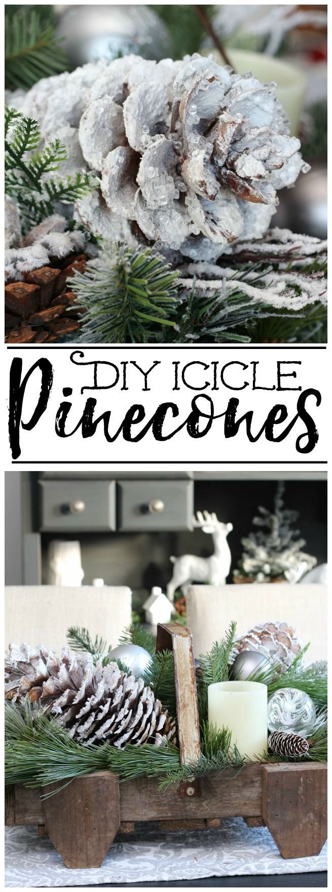DIY Icicle Pinecones -   23 pinecone crafts white ideas