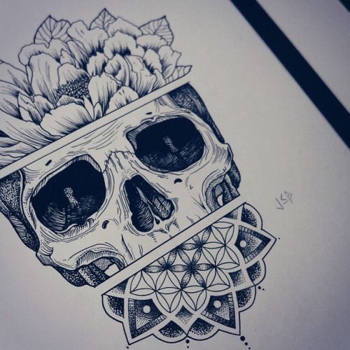 skull mandala drawing - Google Search More -   23 skull tattoo ideas