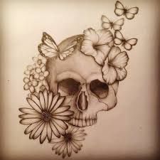 daisy's and skulls tattoo - Google Search -   23 skull tattoo ideas