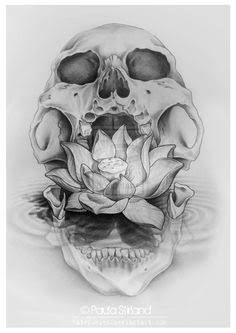 geometric lotus skull tattoo - Google Search -   23 skull tattoo ideas