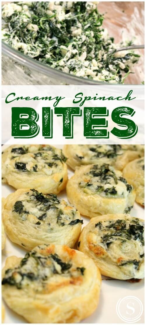 Creamy Spinach Bites Easy Recipe! Super Bowl Appetizer Recipe for a Bite Sized Mini Snack! -   23 vegetarian recipes appetizers
 ideas