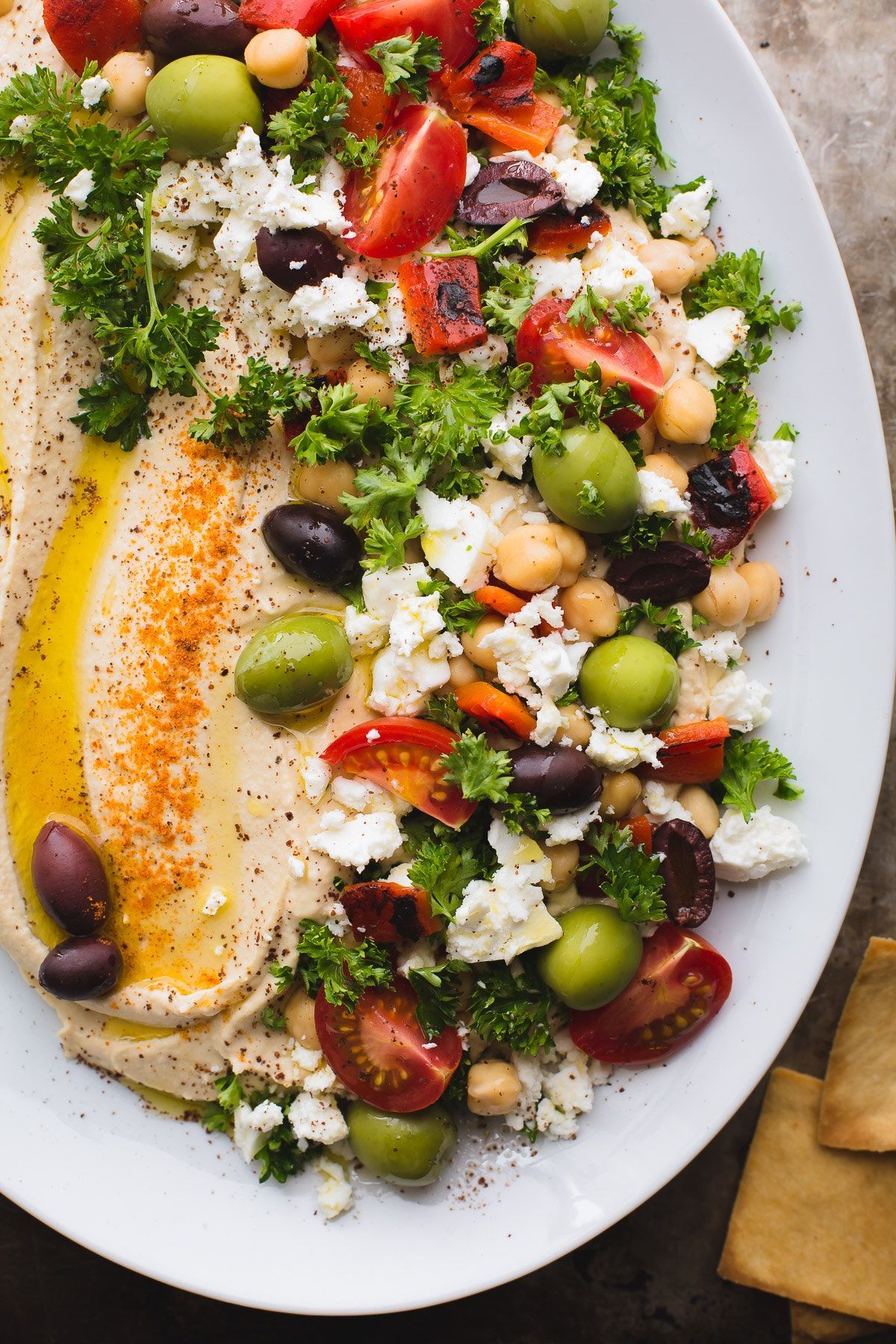 Loaded Hummus Is the Dreamiest Appetizer for Summer Parties -   23 vegetarian recipes appetizers
 ideas