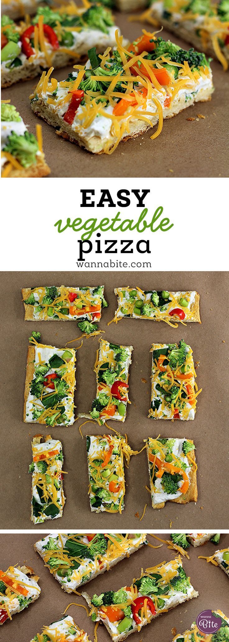 Easy Vegetable Pizza -   23 vegetarian recipes appetizers
 ideas