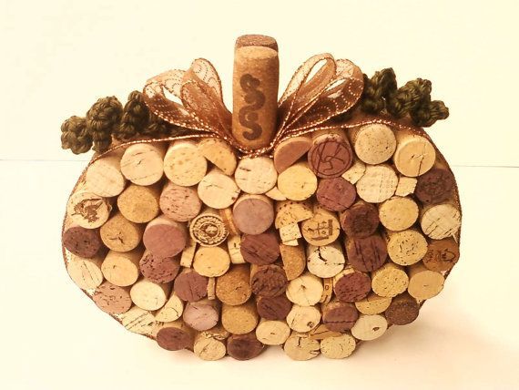 Table Decoration - Wine Cork Apple or Pumpkin Centerpiece -   24 cork crafts table ideas