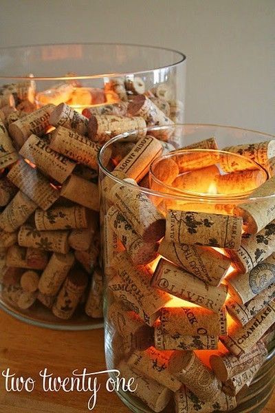 Wine Cork Candle Holder -   24 cork crafts table ideas