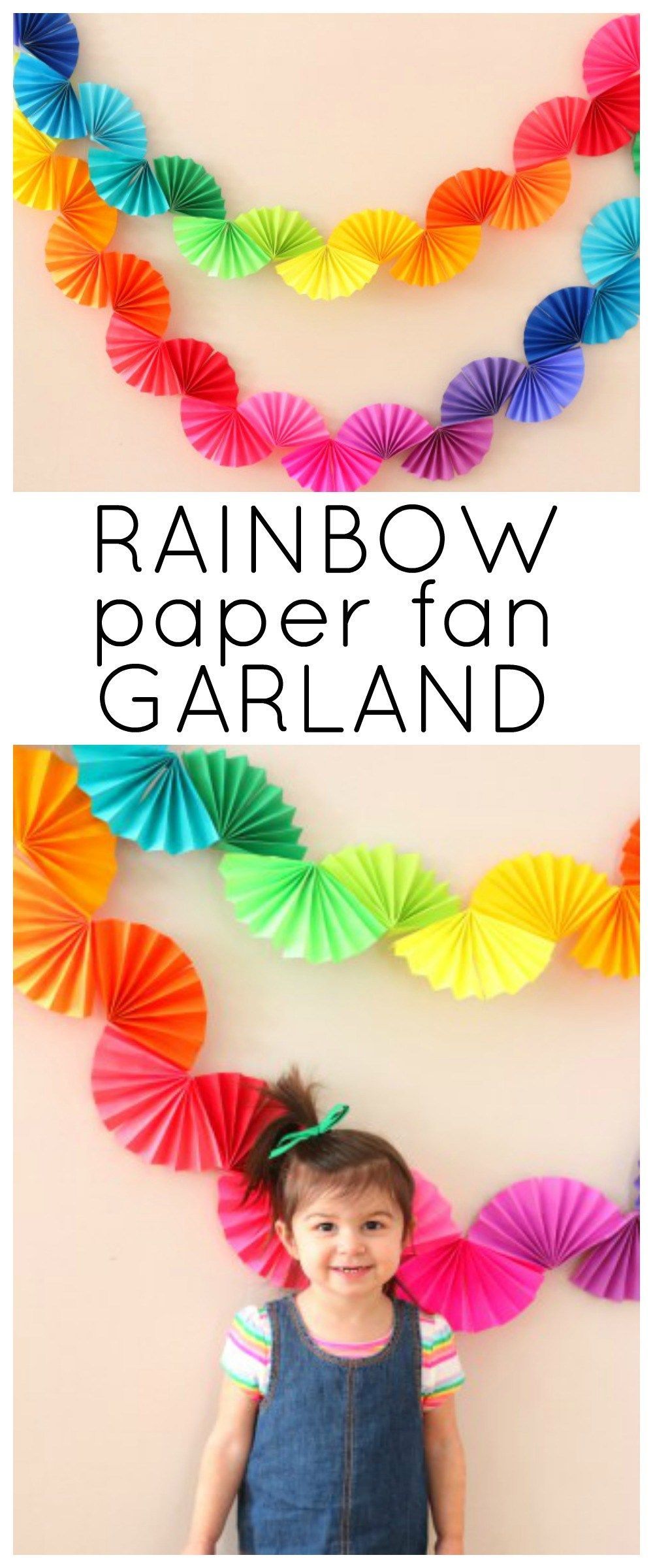 Rainbow Fan Garland {Easy DIY Party Decoration} -   24 diy bar party
 ideas