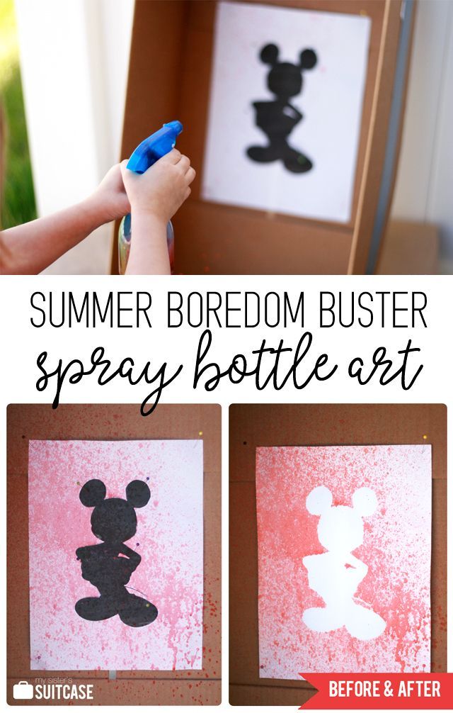 Spray Bottle Silhouette Art for Kids - My Sister's Suitcase -   24 diy summer girls
 ideas