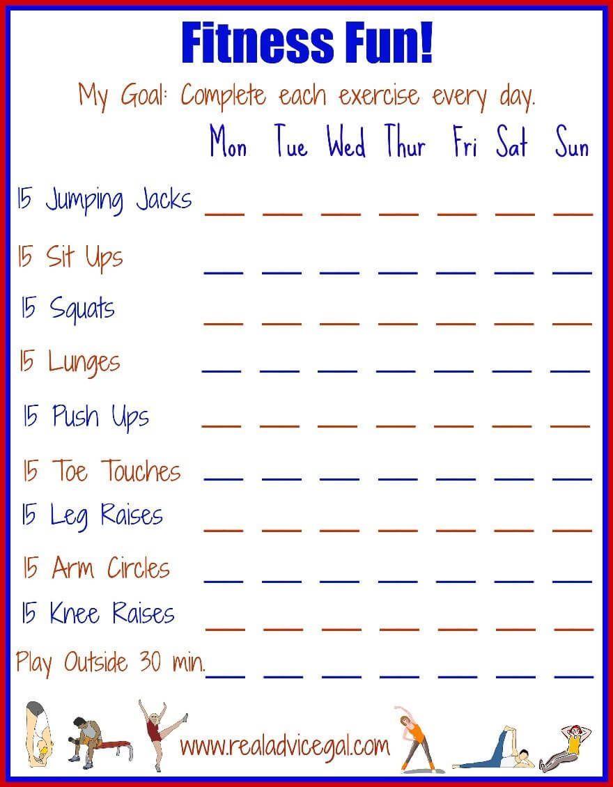 Fitness Fun -   24 fitness challenge for kids
 ideas