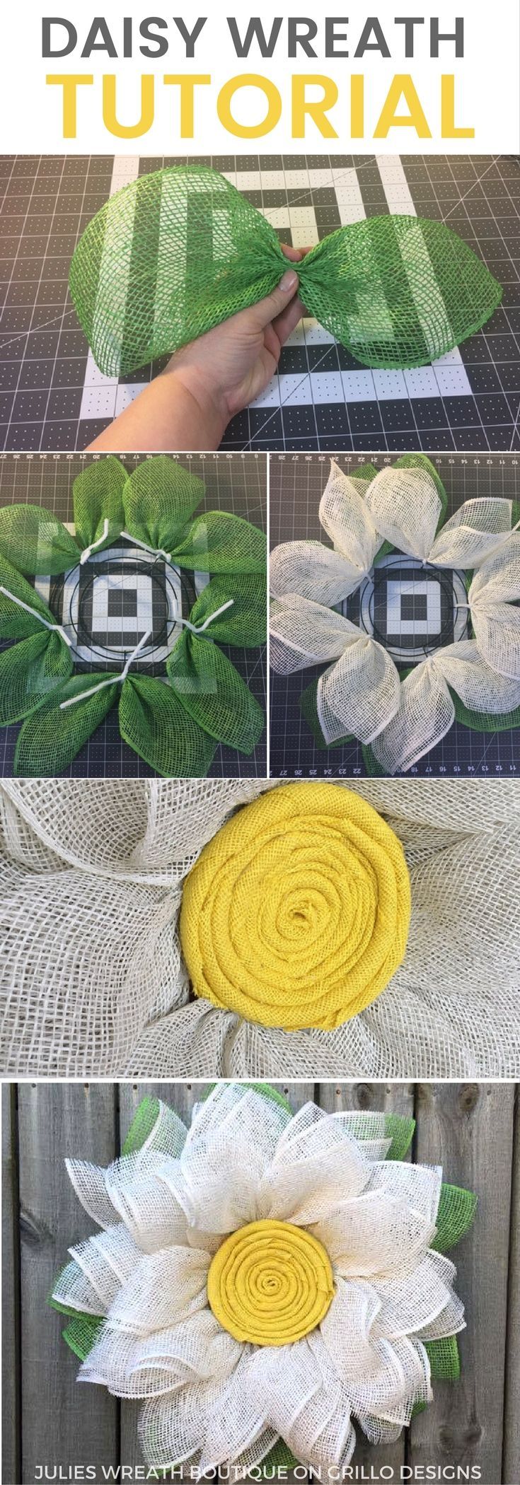 A Burlap Daisy Wreath Tutorial - Perfect For Spring! -   24 spring crafts wreaths
 ideas