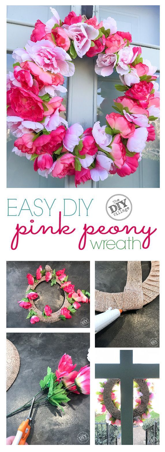 Easy DIY Pink Peony Wreath -   24 spring crafts wreaths
 ideas