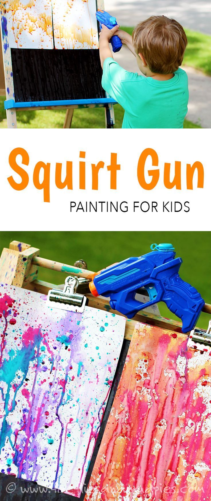 Thrill Your Kids with Squirt Gun Painting -   24 toddler crafts for girls
 ideas