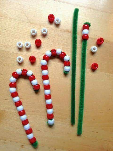Candy cane ornaments -   24 toddler crafts for girls
 ideas