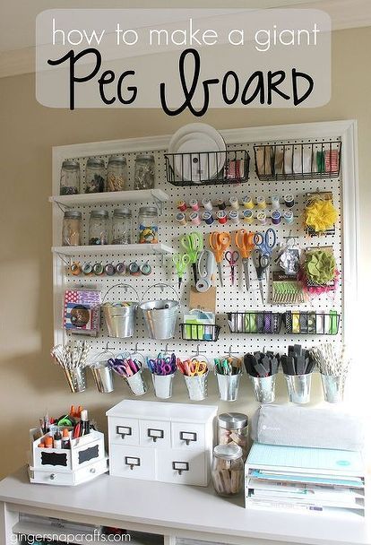 How to Make a Giant Peg Board for Craft Organization -   25 crafts storage closet
 ideas