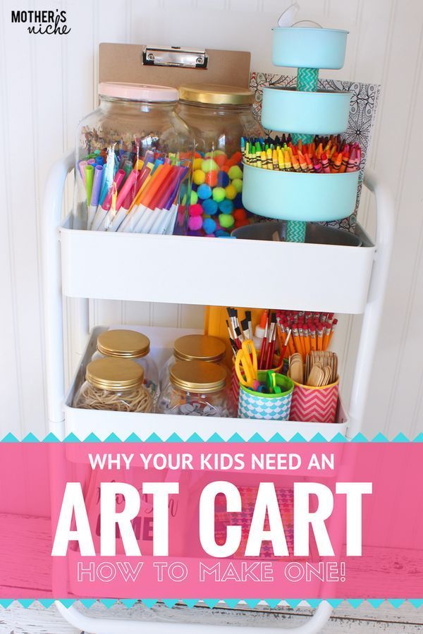 ENCOURAGE CREATIVITY: How to Make an ART CART for Kids! -   25 crafts storage closet
 ideas