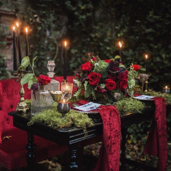 A darkly romantic wedding inspired by Edgar Allan Poe. Photos by Tashana Klonius. -   25 dark romantic style
 ideas