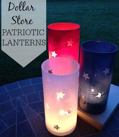 Dollar Store Patriotic Lanterns -   25 dollar store summer decor
 ideas
