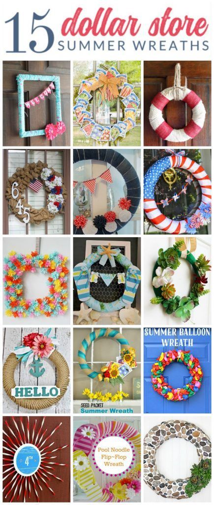 15 Beautiful Summer Wreaths made from Dollar Store Supplies -   25 dollar store summer decor
 ideas
