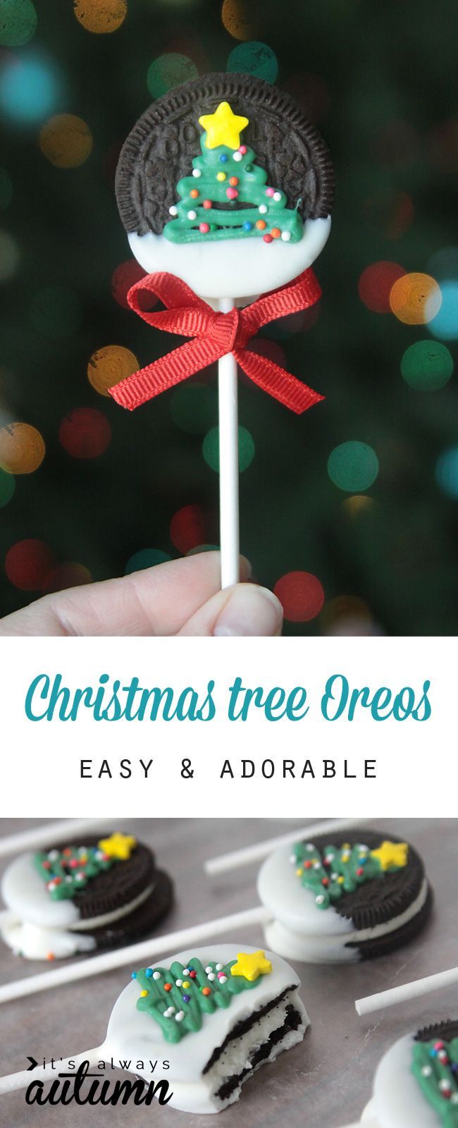 Christmas tree OREO pops -   25 edible christmas crafts
 ideas