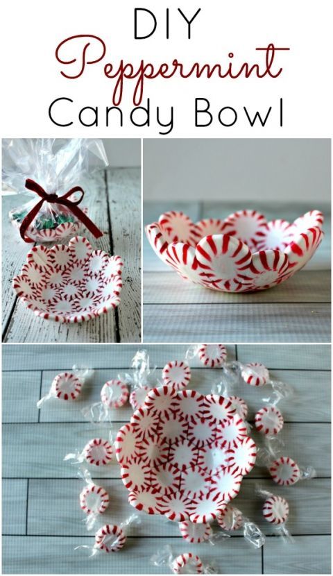 DIY Peppermint Candy Bowl - The perfect and easiest DIY Christmas Gift -   25 edible christmas crafts
 ideas
