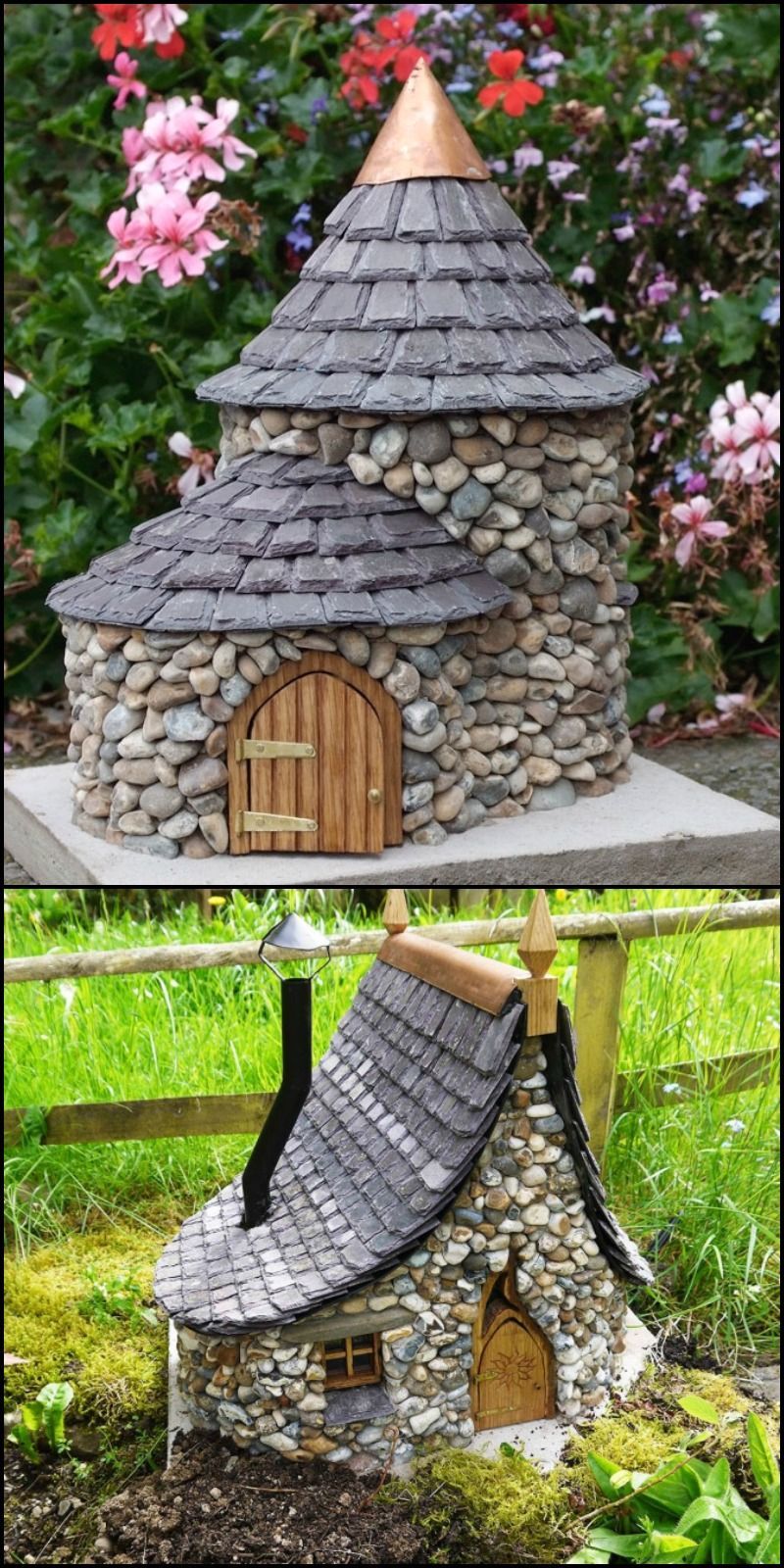 Make a miniature stone fairy house -   25 fairy garden castle
 ideas