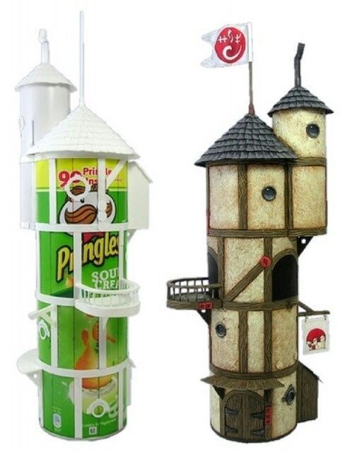 10 Things to Do With a Pringles Can Besides Eat Chips Out of It -   25 fairy garden castle
 ideas