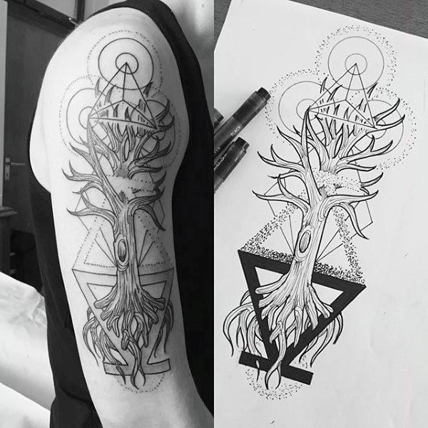 100 Tree Of Life Tattoo Designs For Men - Manly Ink Ideas -   25 mens tattoo tree
 ideas