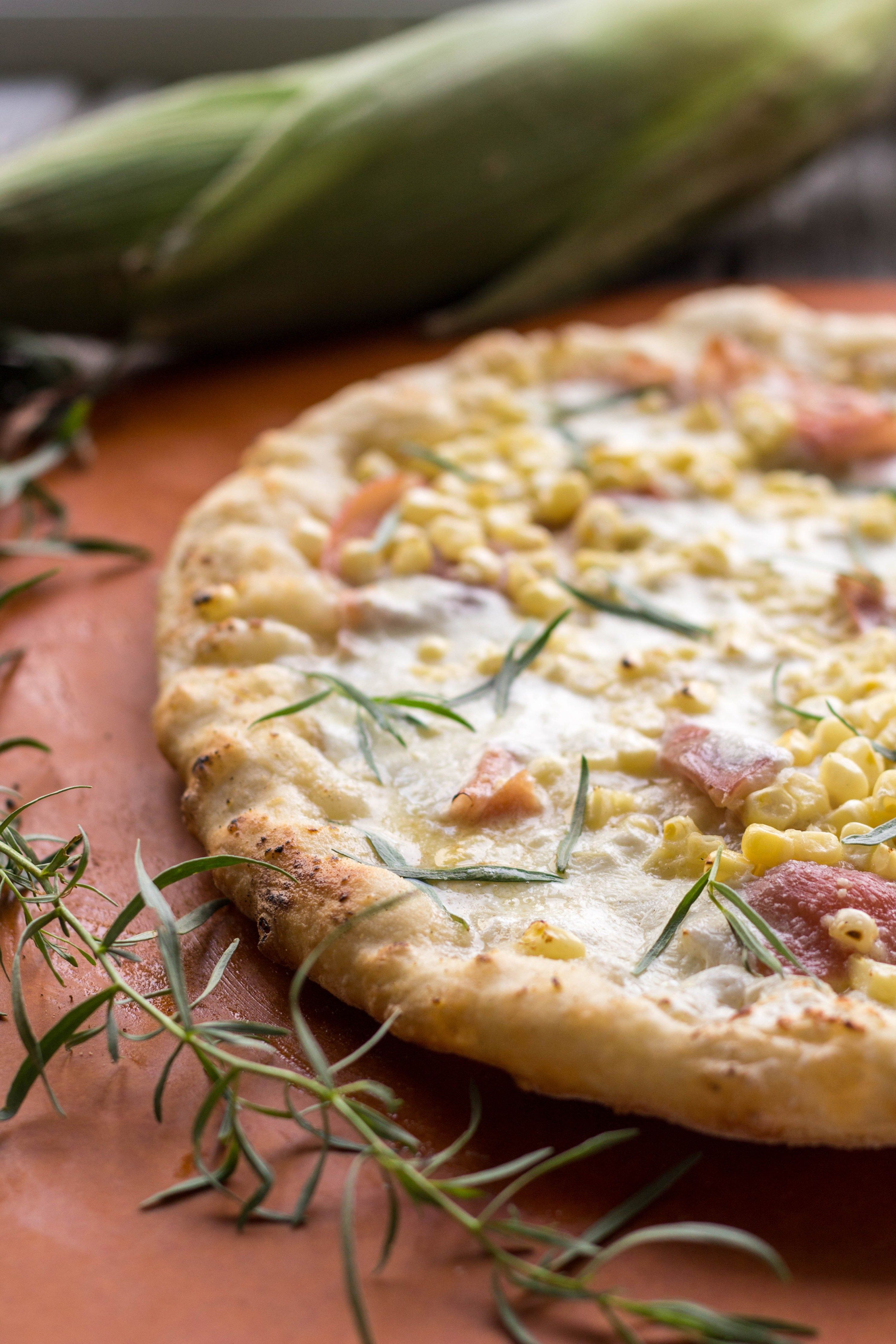 Grilled Pizzas with Corn, Prosciutto and Tarragon -   25 pizza recipes prosciutto
 ideas