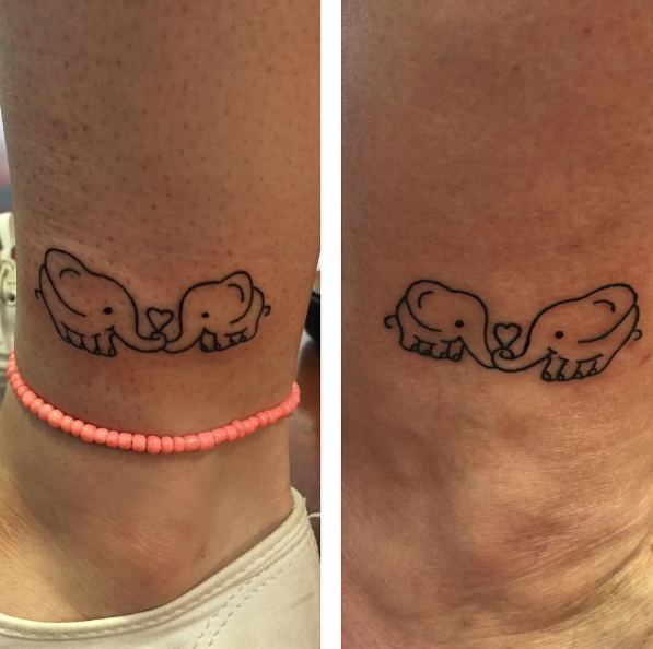 21 Cool Ideas For Tattoos To Get With Your Mom -   17 matching tattoo elephant
 ideas
