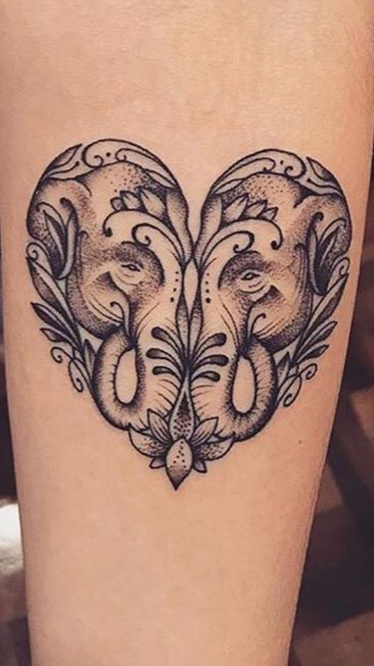 17 matching tattoo elephant
 ideas