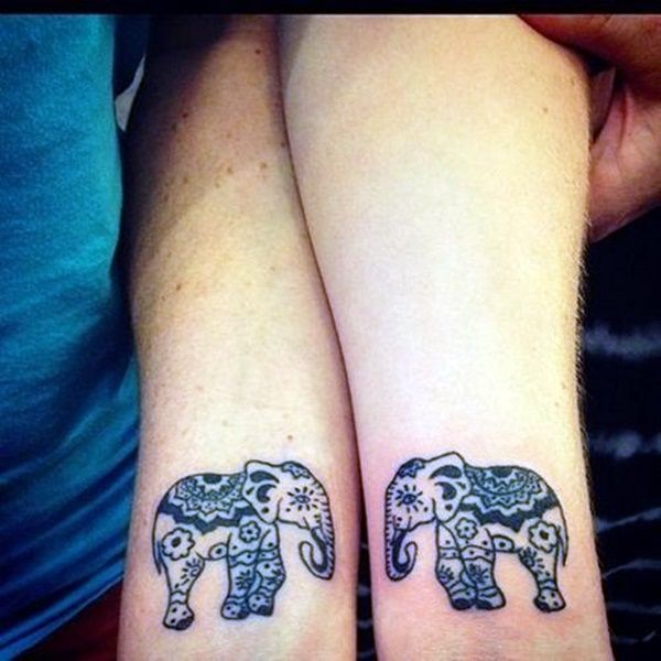 17 matching tattoo elephant
 ideas