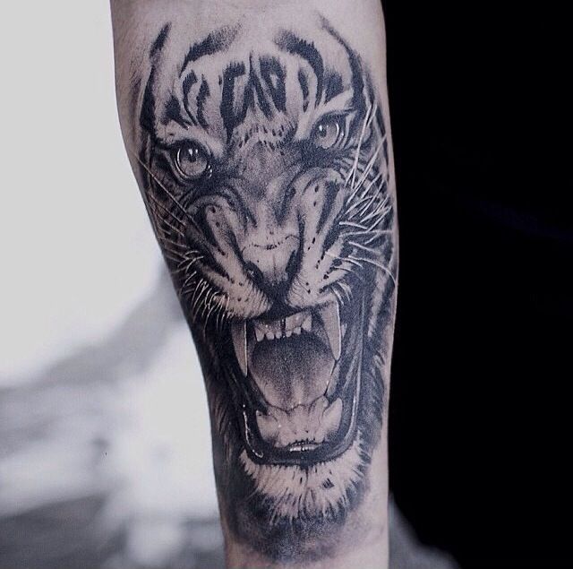 Tiger tattoo by BangBangNYC. So epic, I love it -   18 tattoo girl tiger
 ideas