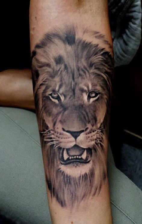 Lion tattoo...another idea for new sleeve. -   19 realistic lion tattoo
 ideas