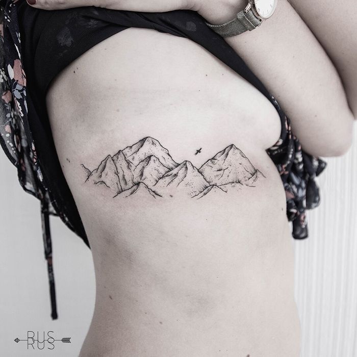 46 Magnificent Mountain Tattoo Designs -   20 mountain tattoo ribs
 ideas