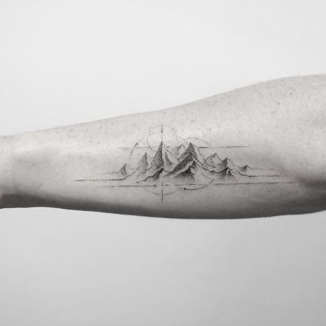 25 Breathtaking Mountain Tattoos That Flat Out Rock -   20 mountain tattoo ribs
 ideas