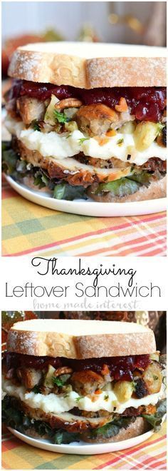 Thanksgiving recipes are amazing but what do you do with all of those leftovers? This Thanksgiving Leftovers Sandwich is layers of turkey, mashed potatoes, cranberry sauce and stuffing all between two slices of bread. Turn your favorite Thanksgiving recipes into this awesome thanksgiving leftovers recipe! -   20 thanksgiving recipes mashed
 ideas