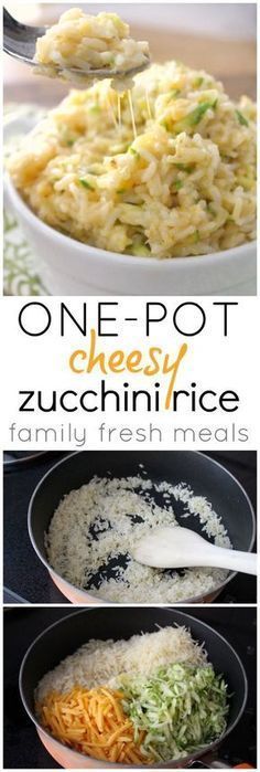 One Pot Cheesy Zucchini Rice -   20 vegetable recipes quick
 ideas