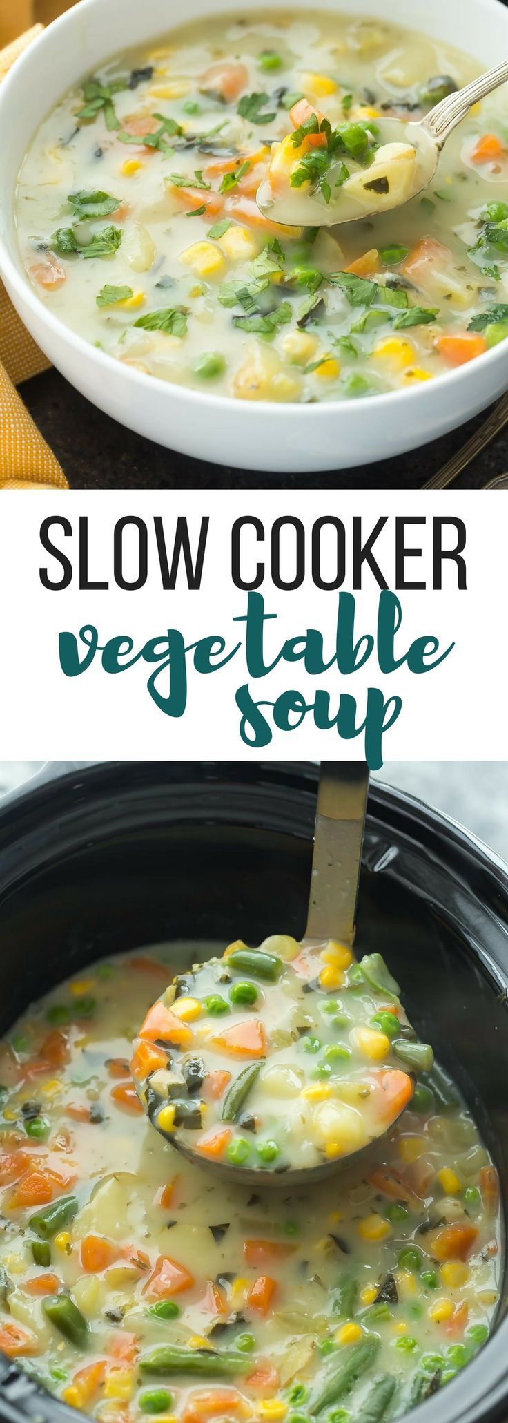This Slow Cooker Creamy Vegetable Soup is a hearty, healthy meal in one — made so easy with the crockpot! It’s low in calories but BIG in flavor! Includes how to recipe video | crockpot recipe | crock pot recipe | healthy recipe | healthy dinner | easy | quick | vegetarian | gluten free -   20 vegetable recipes quick
 ideas