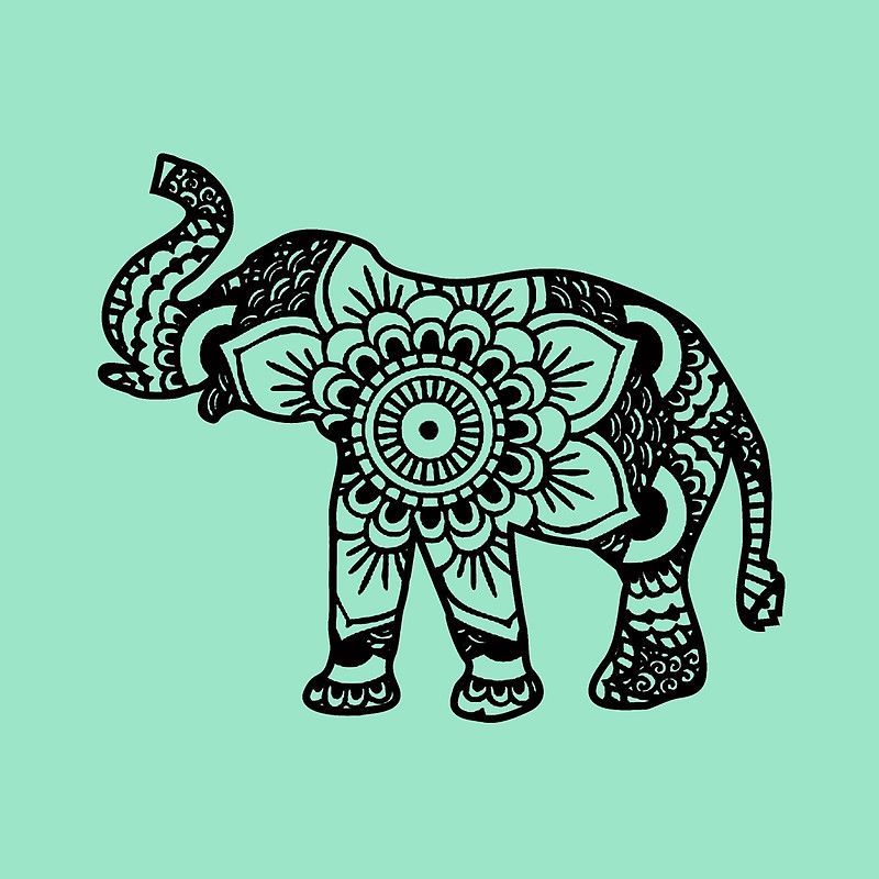 ‘Mandala Elephant Black’ Throw Pillow by laurauroraa -   21 henna elephant tattoo
 ideas